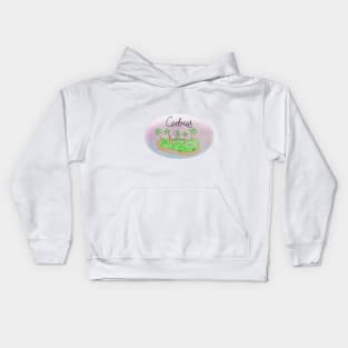 Cedros watercolor Island travel, beach, sea and palm trees. Holidays and vacation, summer and relaxation Kids Hoodie